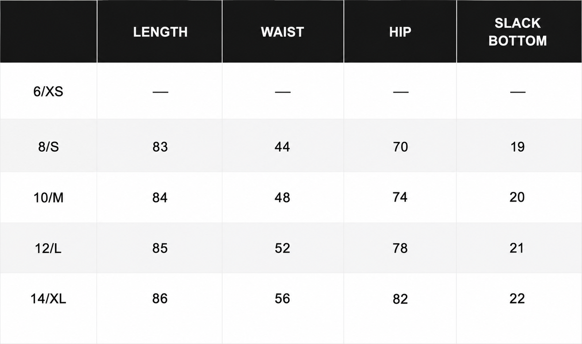 Size chart